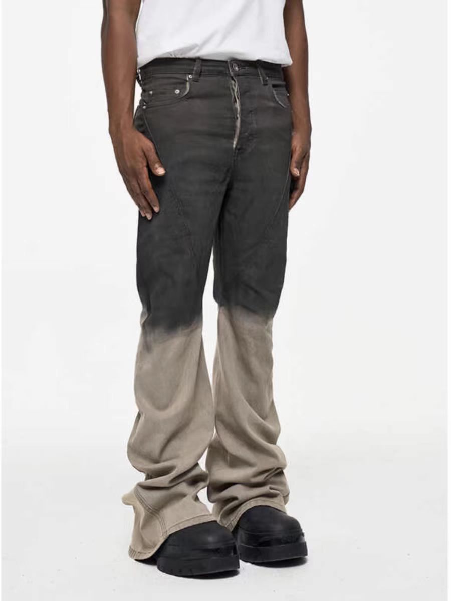 Japanese Brand × Jean Street Gradient Black And White Micro Flare Stacked Jeans Size US 34 / EU 50 - 1 Thumbnail