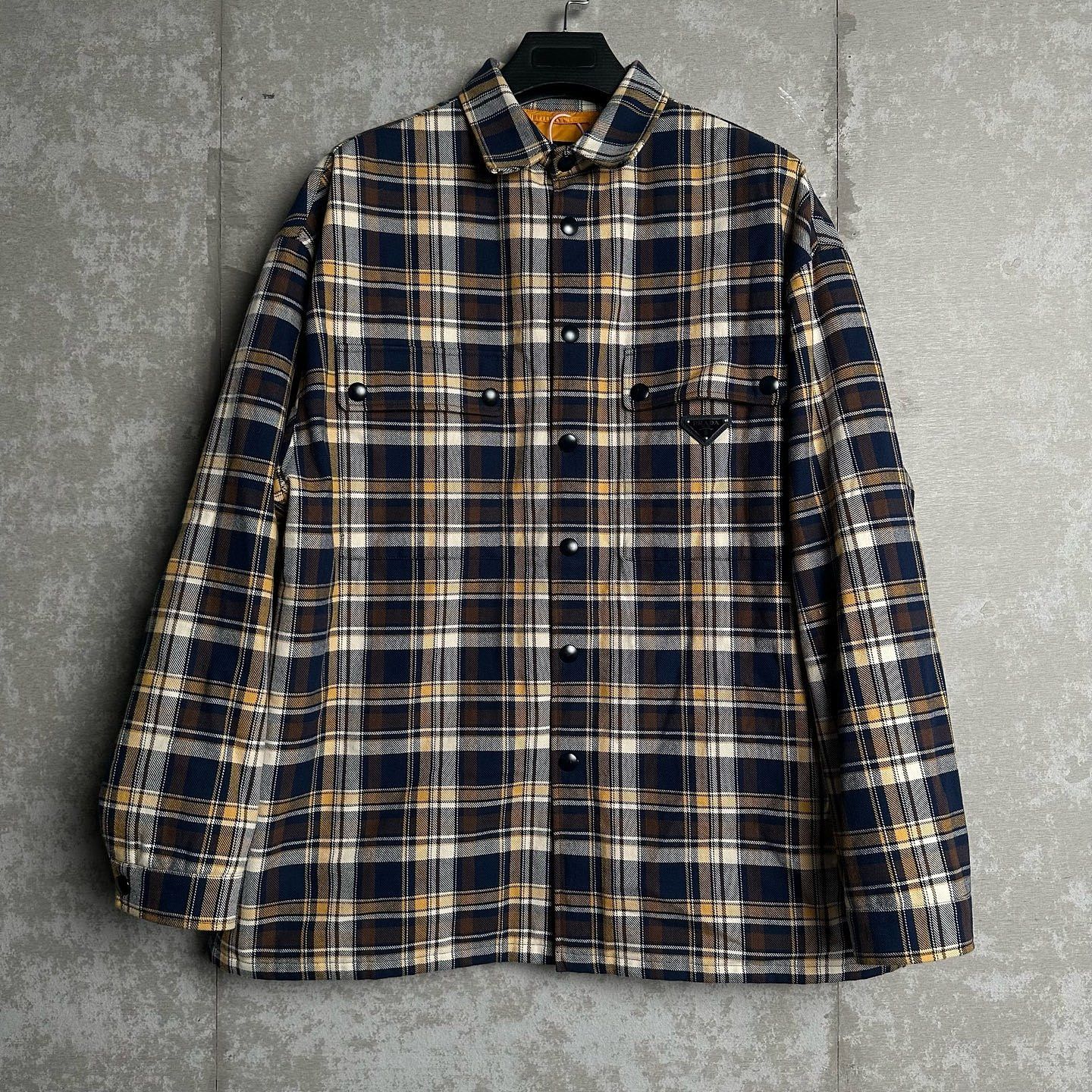 Prada Prada Plaid Triangle Logo Jacket Size L Size US L / EU 52-54 / 3 - 1 Thumbnail