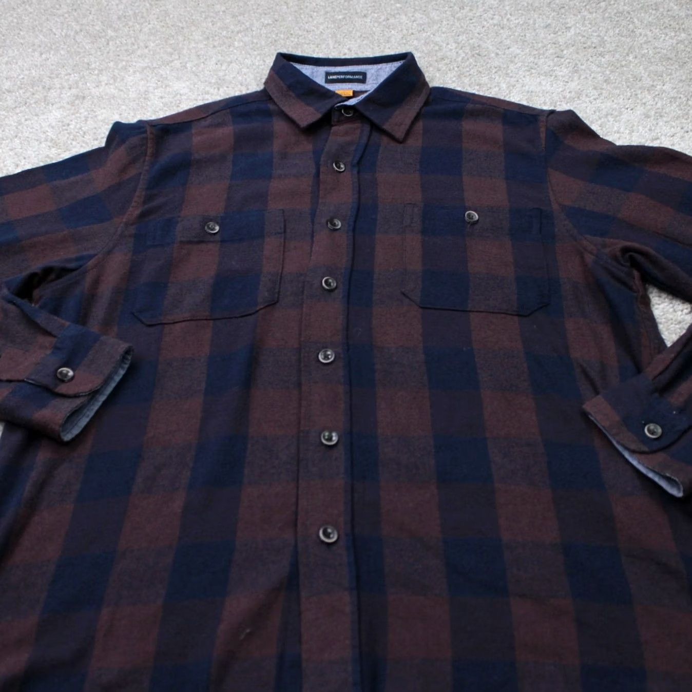Vintage Tailor Vintage Shirt Mens Medium Red/Blue Luxe Performance Flannel Stretch L/S Size US M / EU 48-50 / 2 - 3 Thumbnail