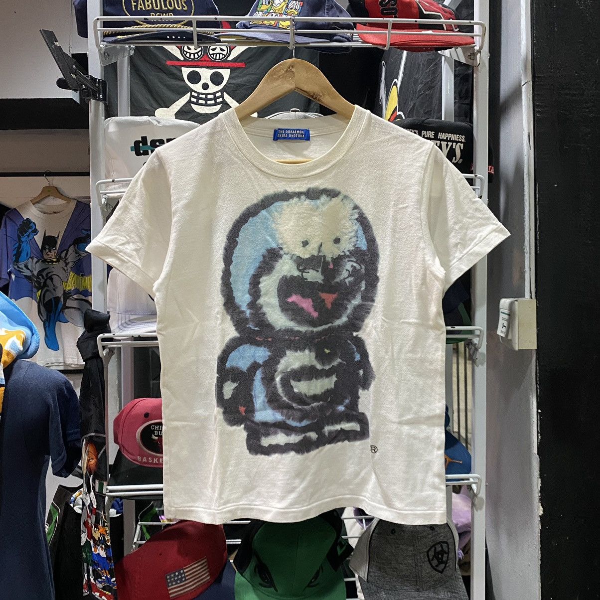 image of Anima x Vintage Tee Japan Anime The Doraemon Akira Onozuka in White, Men's (Size Small)