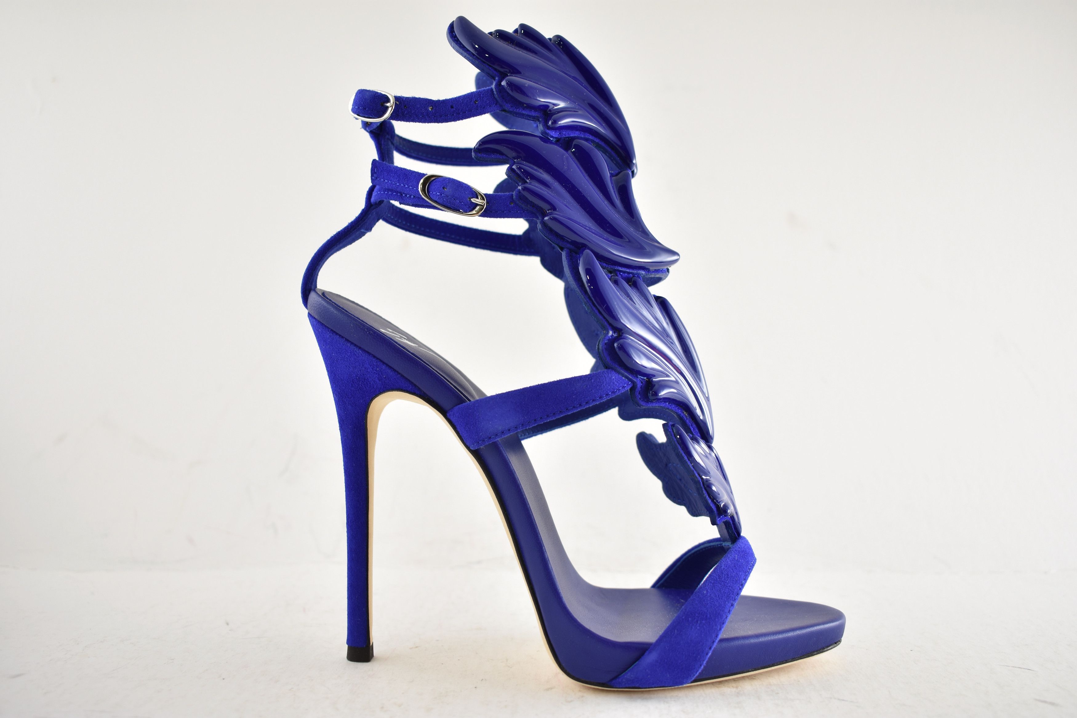 Giuseppe Zanotti Cruel Summer 110 Blue Setter Wing Strap Sandal Heel Pump 35 Size US 5 / IT 35 - 2 Thumbnail