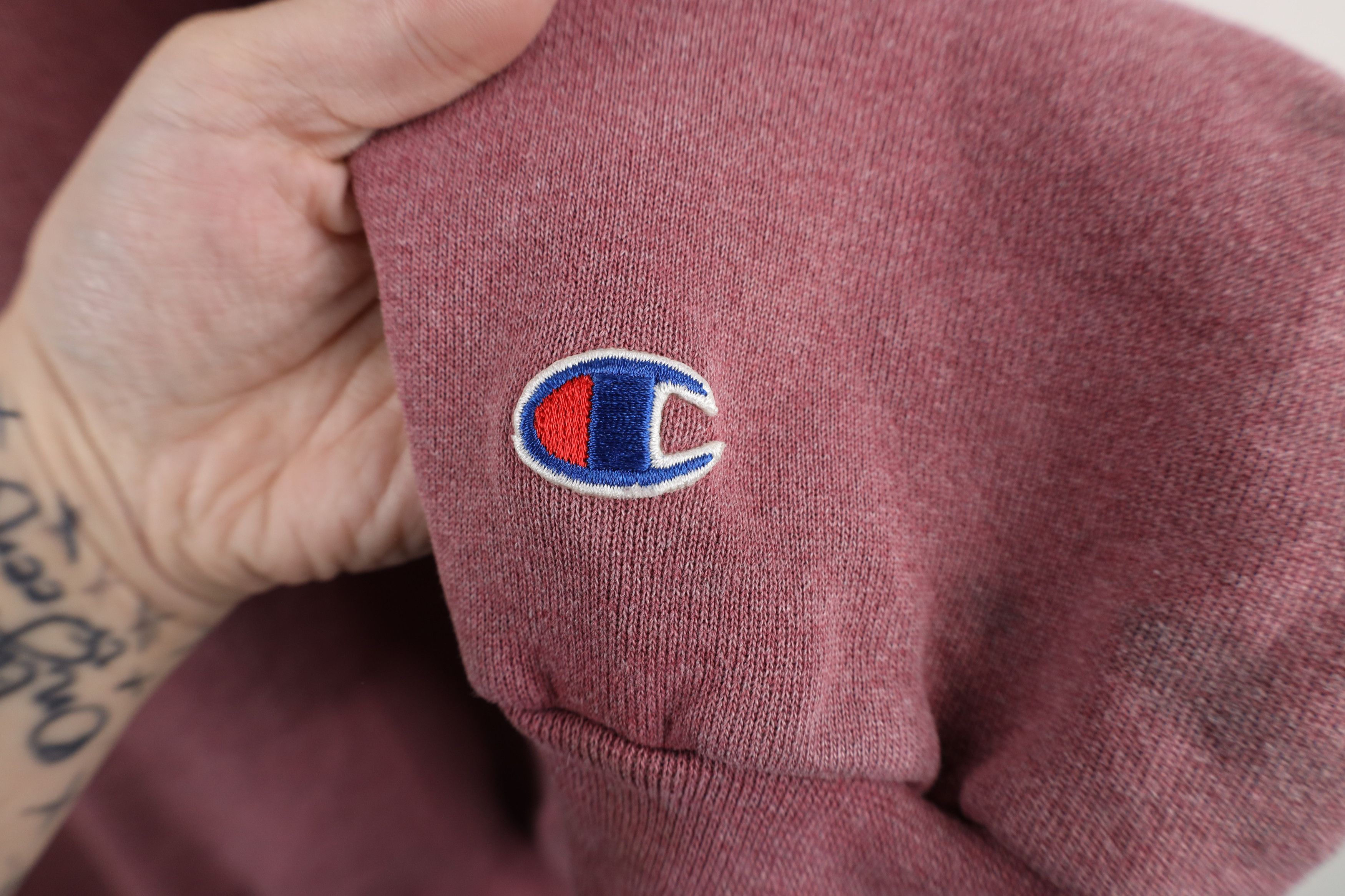 Champion × Vintage Vintage 90s Champion Spell Crewneck Sweatshirt Heather Red Size US XL / EU 56 / 4 - 4 Thumbnail