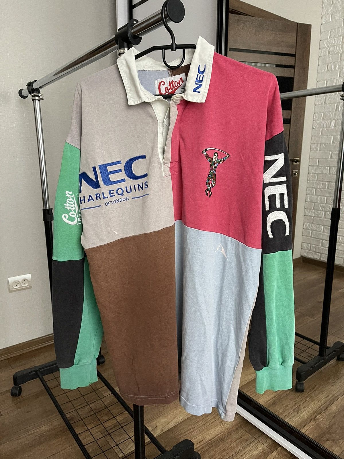 Cotton Traders Harlequins Cotton Traders Rugby Polo Sweatshirt 90s Size US L / EU 52-54 / 3 - 3 Thumbnail