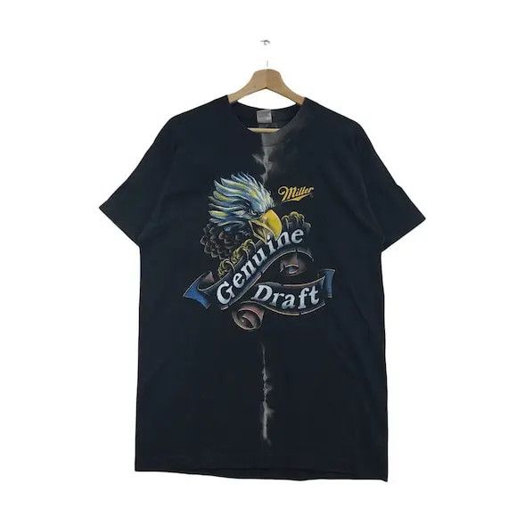 Vintage Vtg 90’ MILLER GENUINE DRAFT Premium Beer Eagle Tee Shirt Size US M / EU 48-50 / 2 - 1 Thumbnail