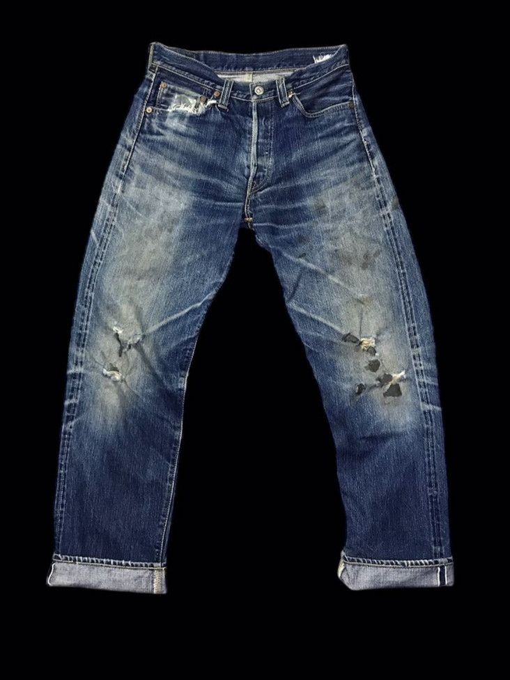 image of Distressed Denim x Sugar Cane Distress Sugar Cane Salvage in Blue, Men's (Size 28)