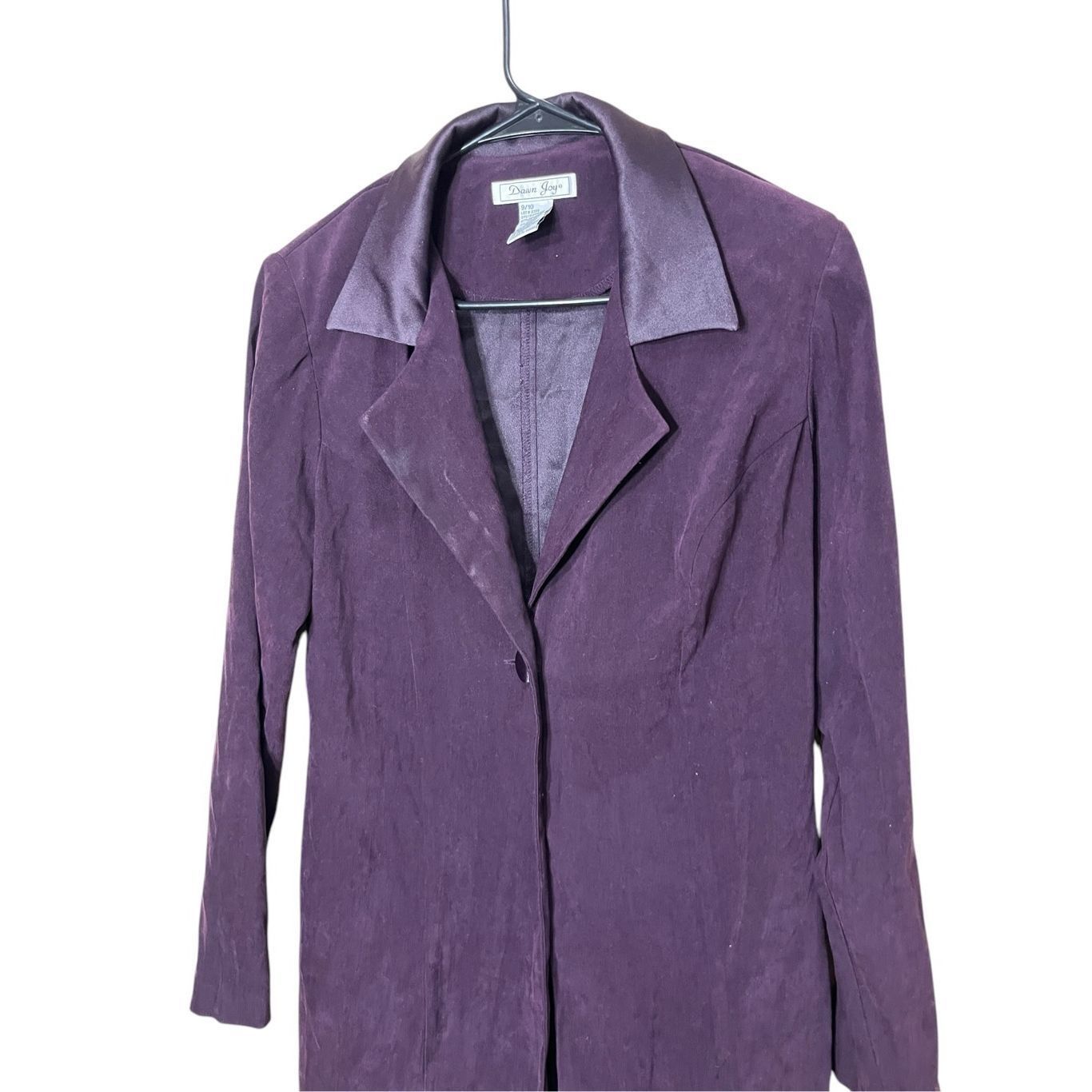 Other Vintage Dawn Joy 90s Purple Long Line Blazer Size 9/10 Size M / US 6-8 / IT 42-44 - 2 Thumbnail