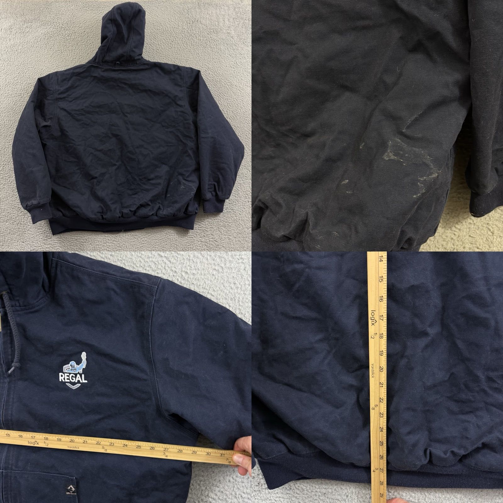 Carhartt VINTAGE Dri-Duck Mens Jacket Coat 2XL Blue Canvas Bomber Lined Zip Winter Casual Workwear 90s Outdoor USA Mens Size US XXL / EU 58 / 5 - 8 Thumbnail