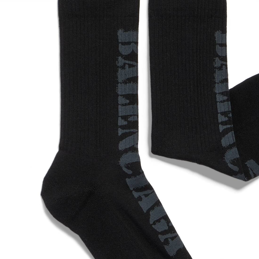 Balenciaga o1tr1nto0725 Size: S / Stencil Type Socks in Black Size ONE SIZE - 2 Thumbnail