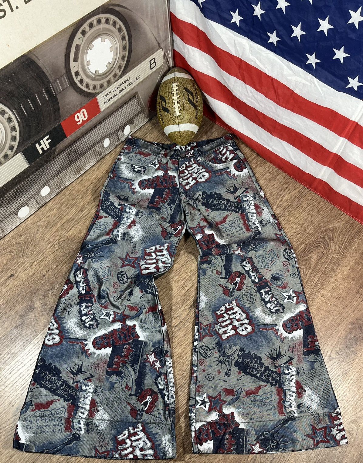 Rap Tees Y2K Wide Leg Graffiti Baggy Skate Vintage Hip Hop Rap Pants Size US 34 / EU 50 - 1 Thumbnail