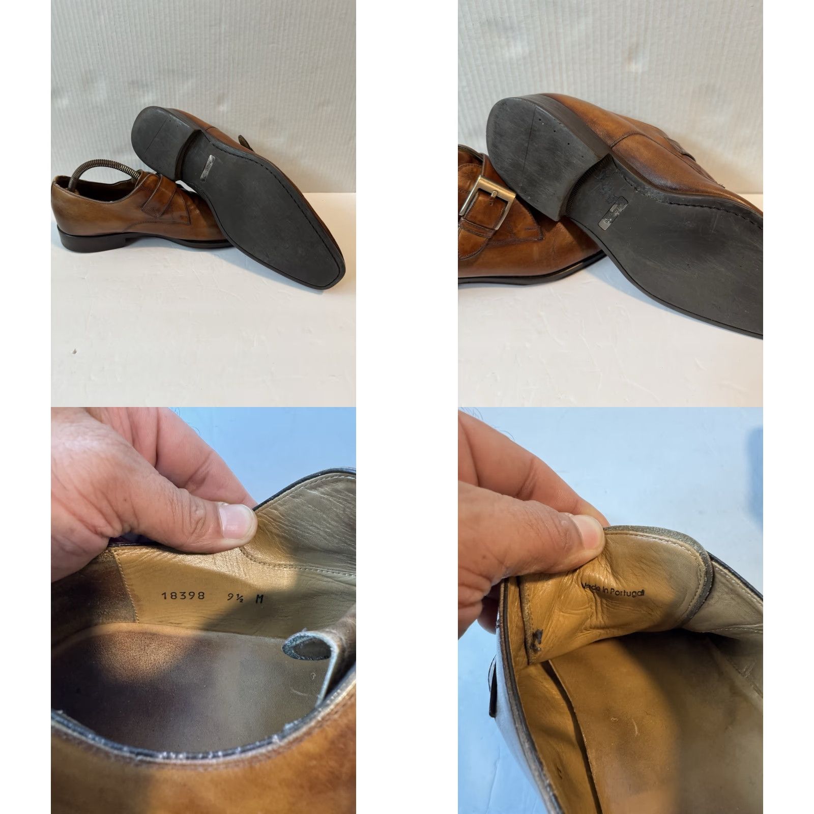 Magnanni Magnanni Marco 18398 Monk Strap Leather Loafers Cognac US 9.5 M Dress Men Shoes Size US 9 / EU 42 - 8 Thumbnail