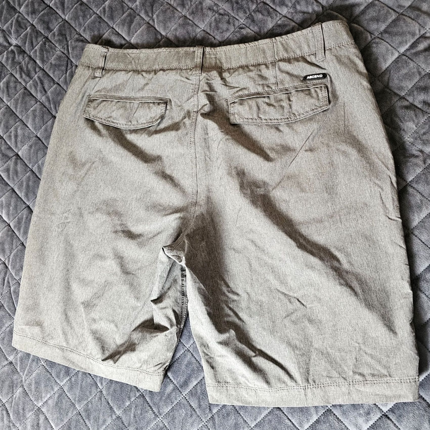 ASCENO Ascend Mens Cargo Shorts 36x9 Gray Flat Front Pockets Outdoor Summer 9 In Inseam Size US 36 / EU 52 - 7 Thumbnail