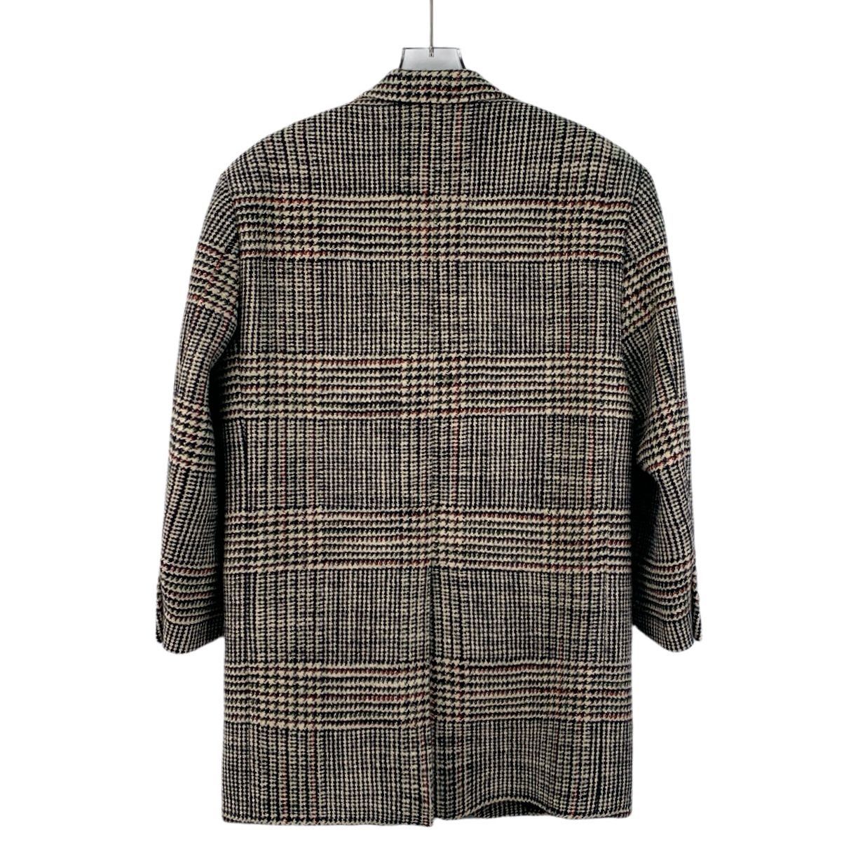 Celine Celine Grey Checkered Wool Lapel Single-Breasted Long-Sleeve Size XS / US 0-2 / IT 36-38 - 7 Thumbnail