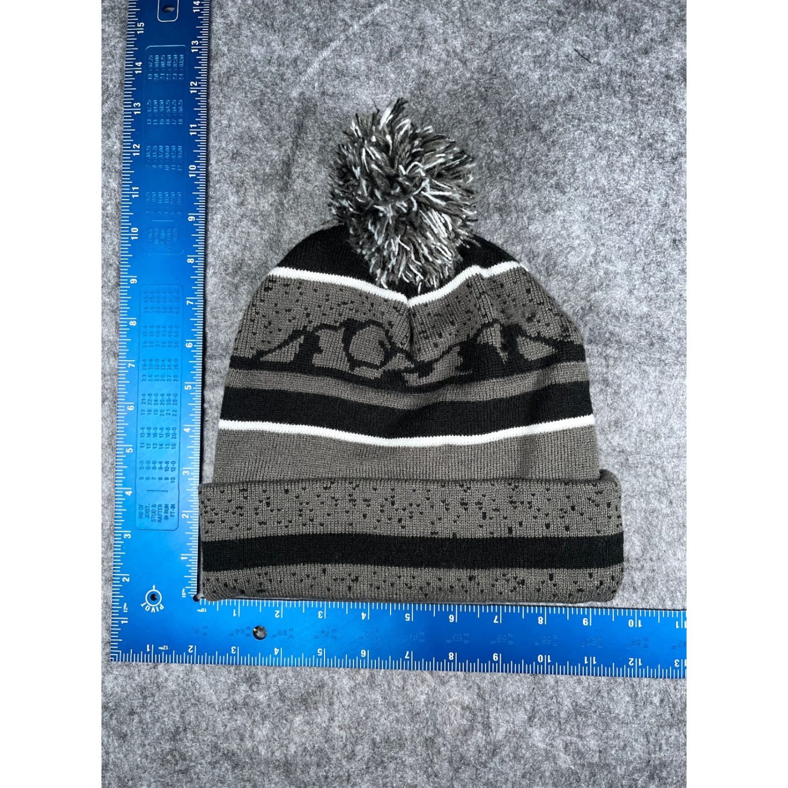 Vintage Mountainland Supply Beanie Toque Adult One Size Gray Stripe Acrylic Pom Hat Mens Size ONE SIZE - 5 Thumbnail