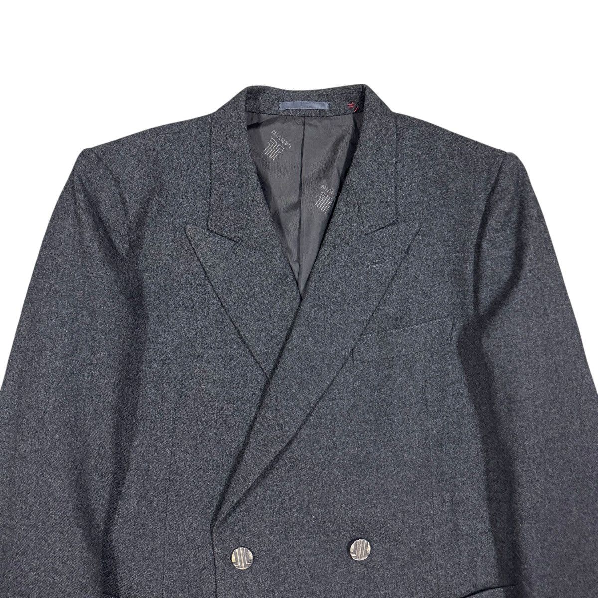 Lanvin Vtg🔥Lanvin Paris Gray Double Breasted Lana Wool Jacket Size 36R - 4 Thumbnail