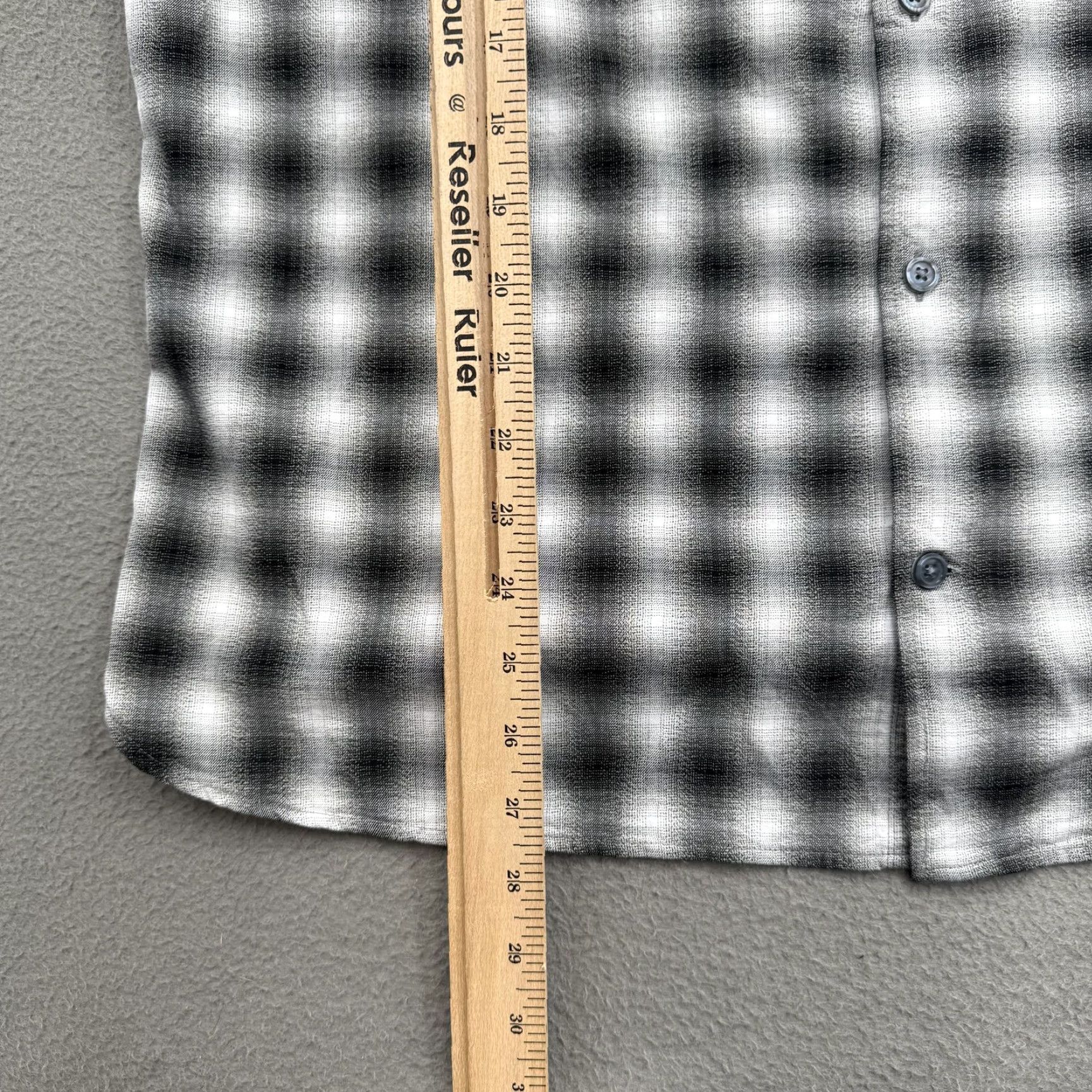 Allsaints AllSaints Shirt Mens Large Gray Check Flannel Relaxed Fit Button Up Casual Size US L / EU 52-54 / 3 - 5 Thumbnail
