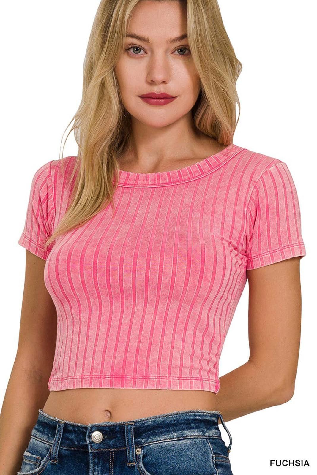 Other Ribbed Short Sleeve Buttery Soft Crop Top Zenana Size S / US 4 / IT 40 - 9 Thumbnail