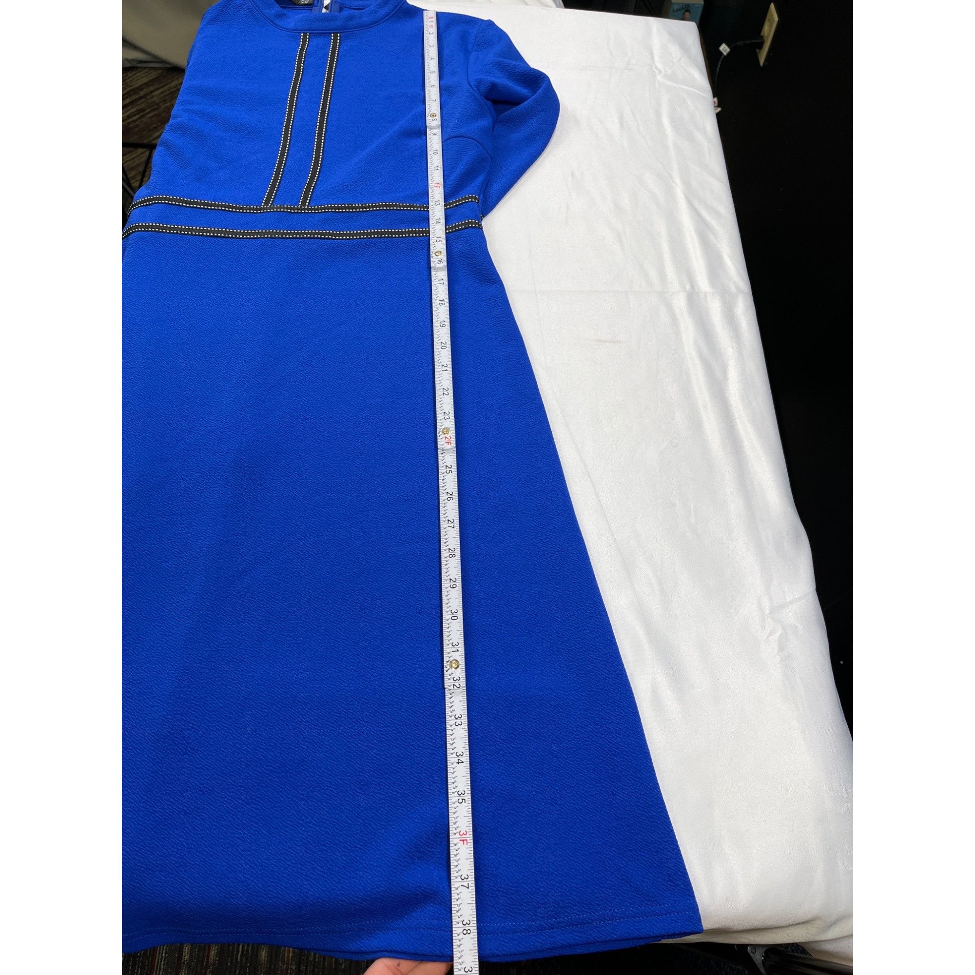 Designer Homeyee SKU 7628 Womens Blue Dress With sleeves Size XL Size XL / US 12-14 / IT 48-50 - 8 Thumbnail
