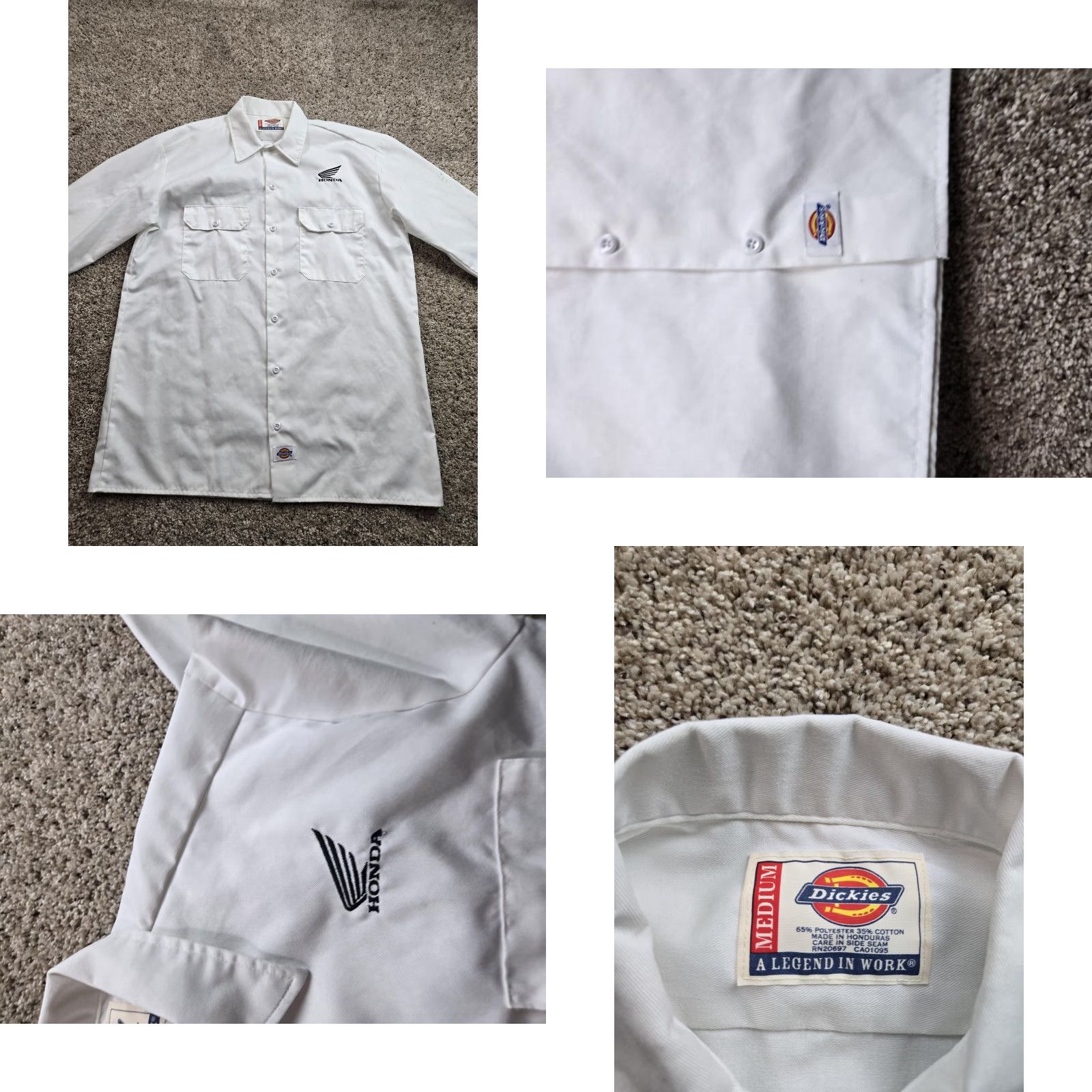 Dickies VINTAGE Honda Work Shirt Mens XL White Button-Up Twill Employee Uniform Dickies Shirt Size US XL / EU 56 / 4 - 8 Thumbnail