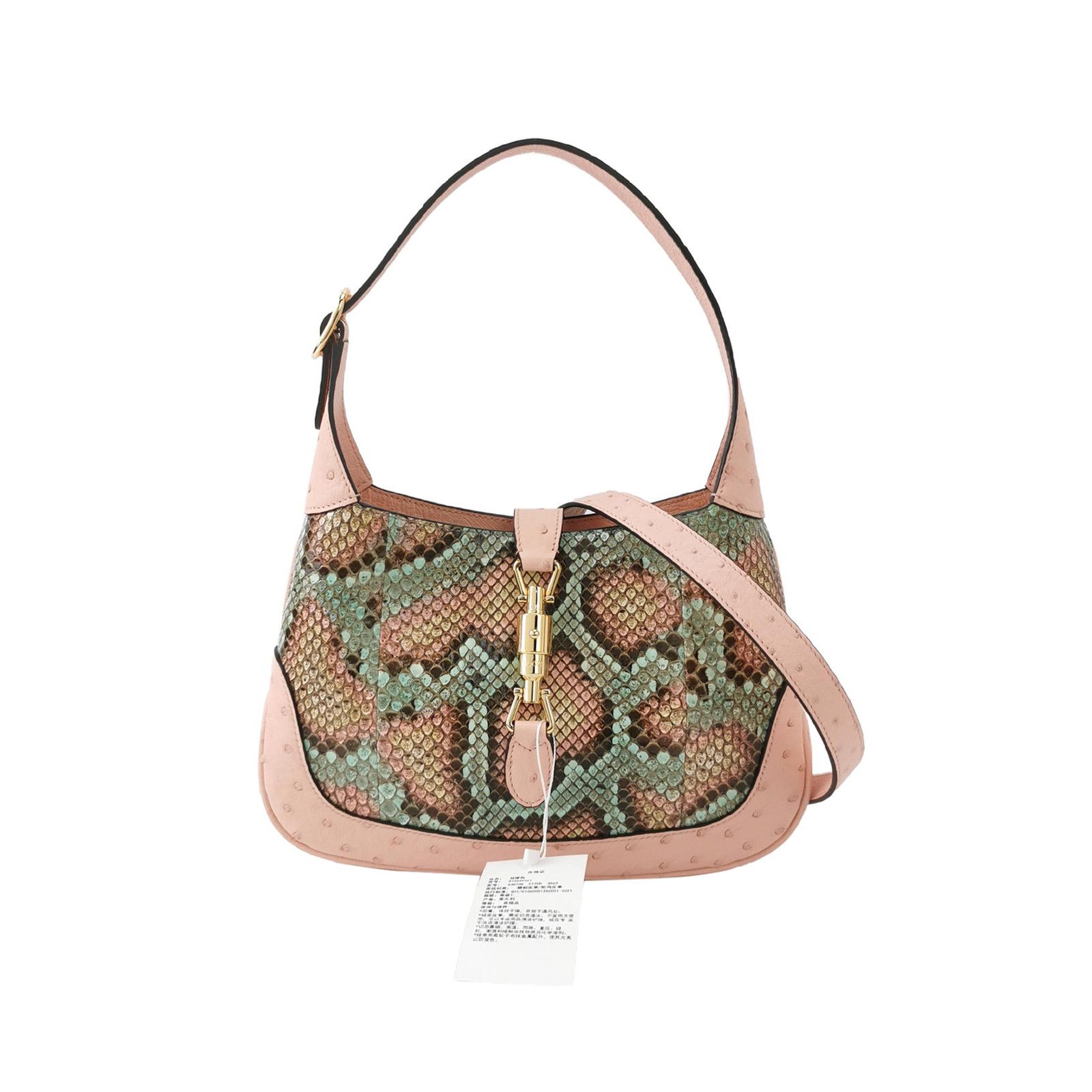 Gucci Gucci Jackie 1961 Snake Ostrich Handle Bag One Size Size ONE SIZE - 1 Thumbnail
