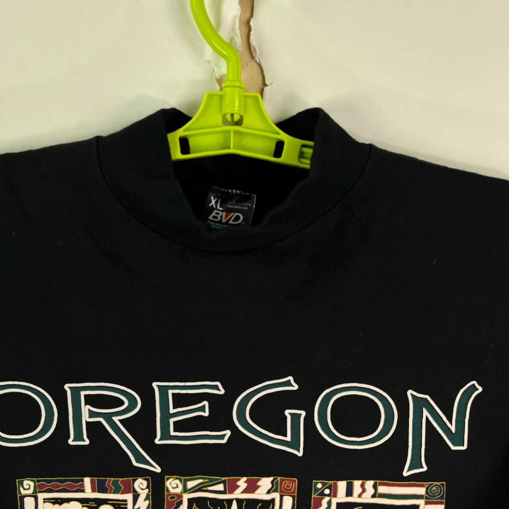 Vintage Oregon Graphic T Shirt Mens XL Black Short Sleeve BVD Tag Size US XL / EU 56 / 4 - 3 Thumbnail