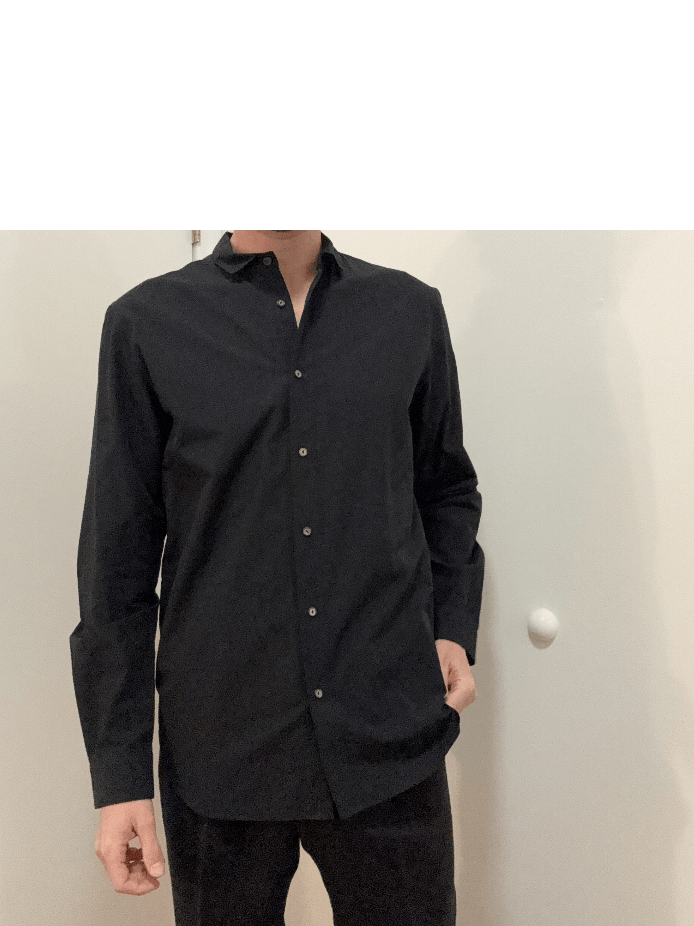 image of Forme 33204322896 x Forme D Expression Forme D'expression Casual Shirt In Black Size 52, Men's