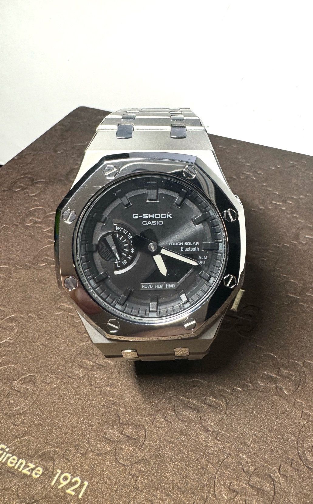 image of Luxury Casio G-Shock Solar Bluetooth Ga-B2100-1Aer in Silver, Men's