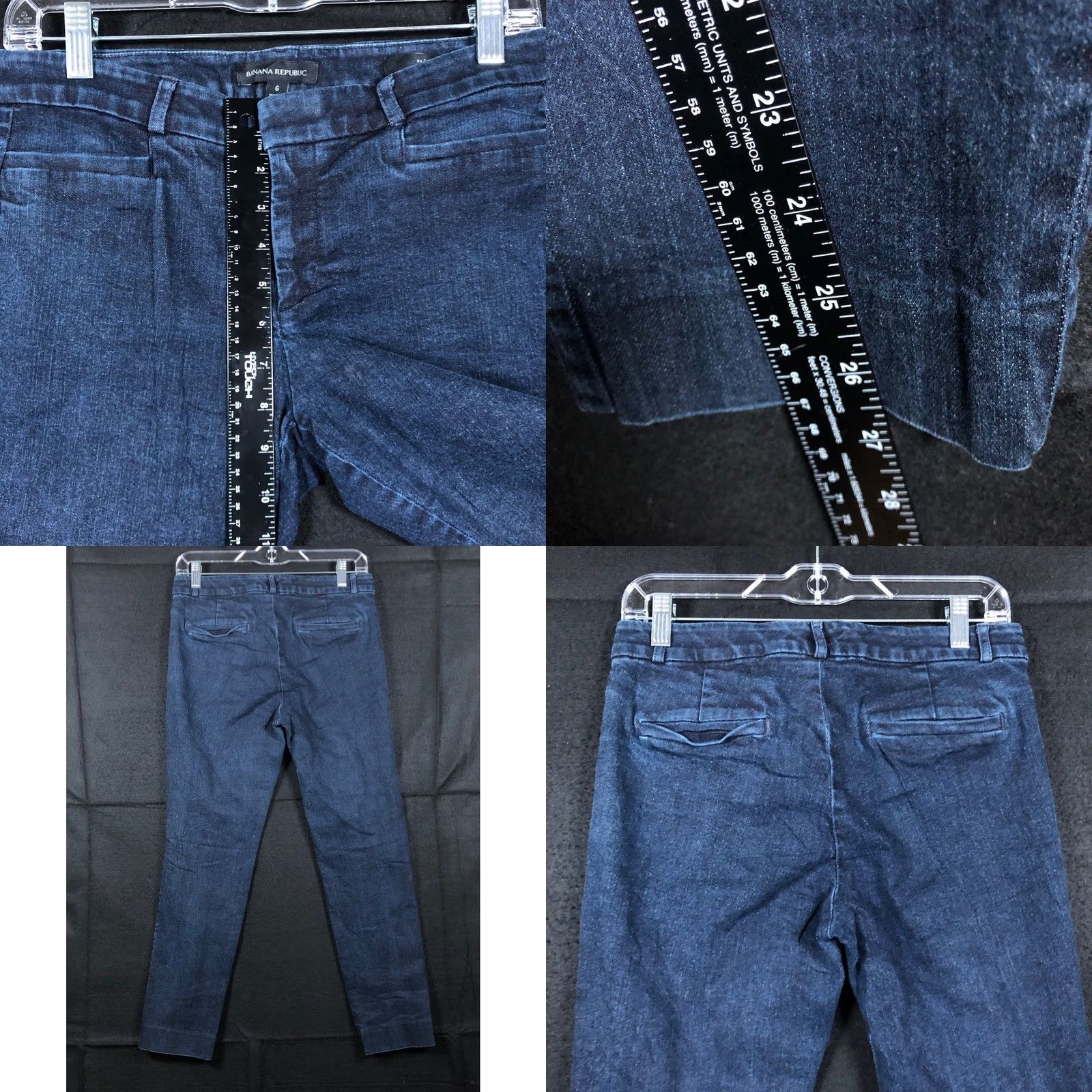 Banana Republic VINTAGE Banana Republic Womens Jeans Dark Blue Denim Mid Rise Sloan Fit Stretch 6 Size 30" / US 8 / IT 44 - 8 Thumbnail