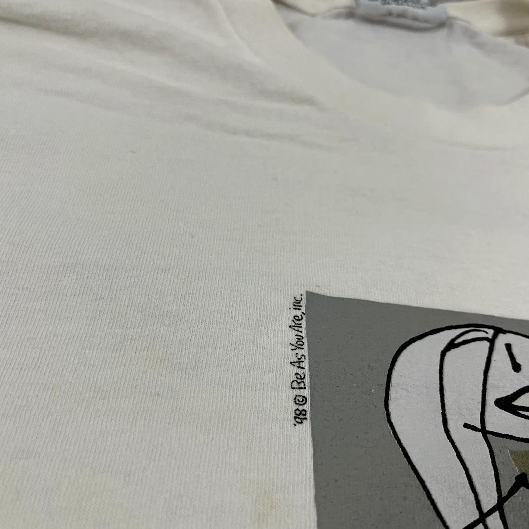 Etro VINTAGE Be As You Are Shirt Women M/L Cropped White 90s Retro Graphic Tee 1998 Short Sleeve Womens Size M / US 6-8 / IT 42-44 - 4 Thumbnail