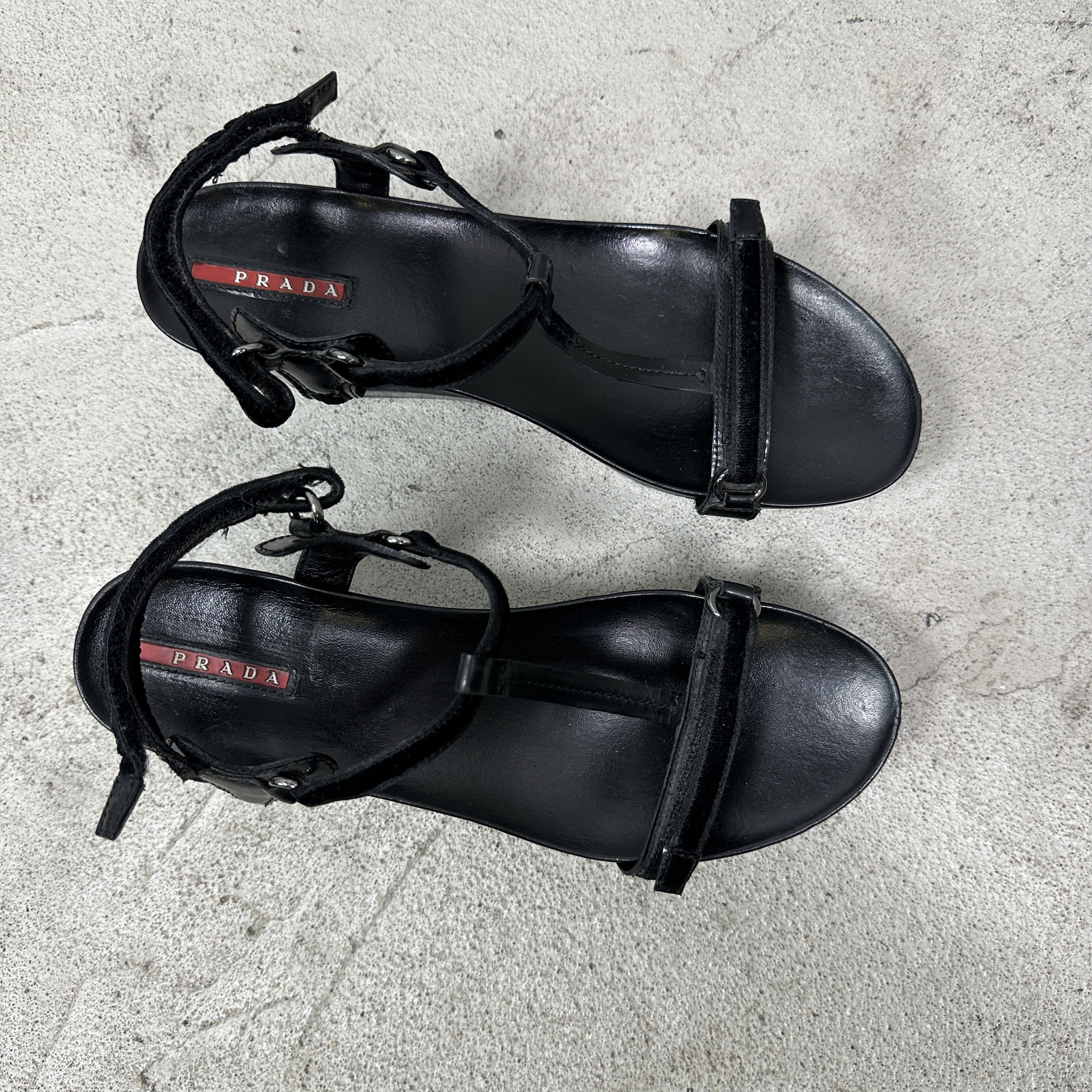 Prada Vintage Avant Garde Old Money Leather Prada Platforms Y2K Size US 9 / IT 39 - 11 Thumbnail