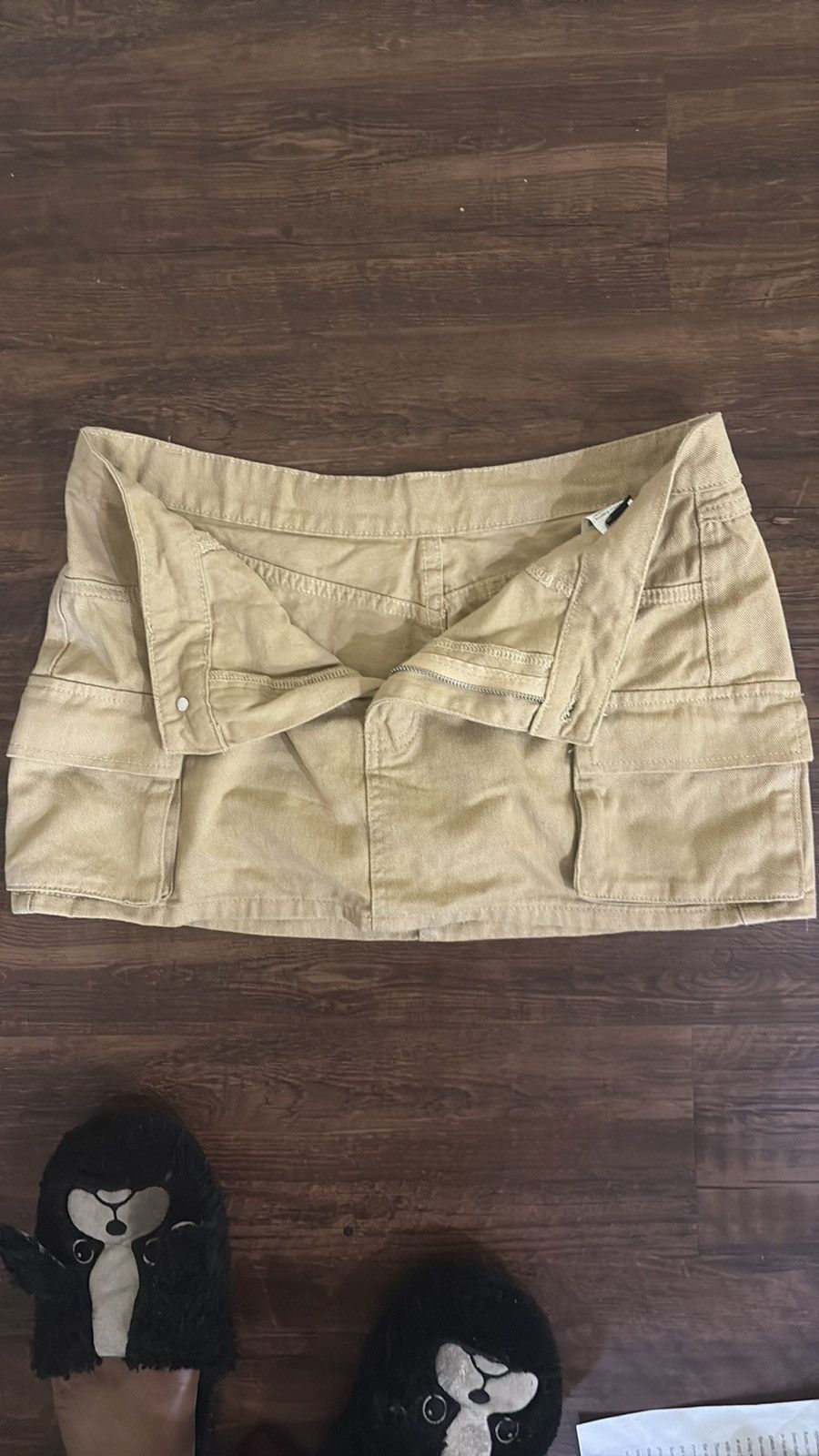 Shein Tan Cargo Mini Skirt Size 30" / US 8 / IT 44 - 2 Thumbnail