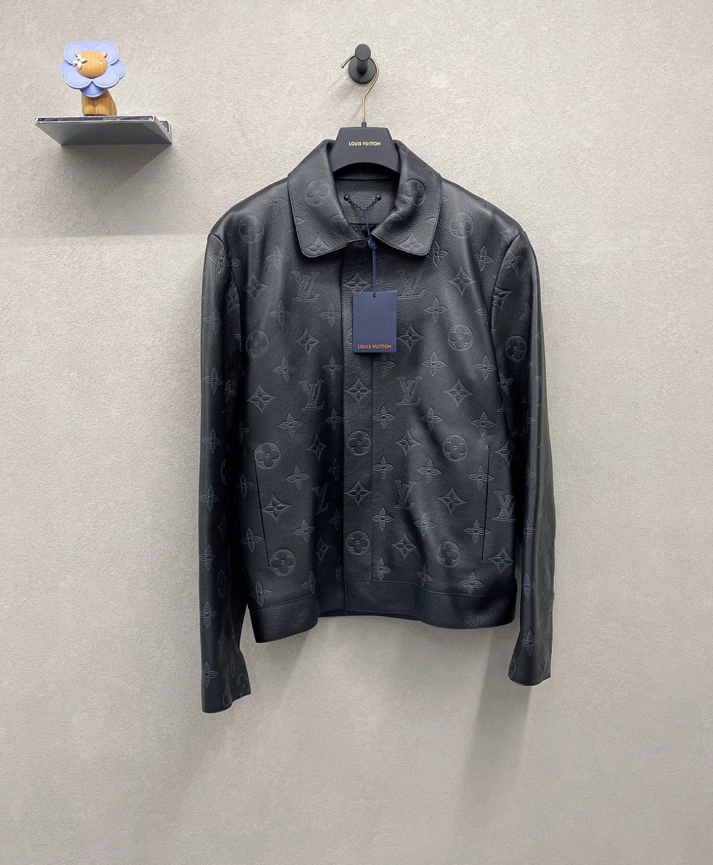 chic black logo leather jacket unisex