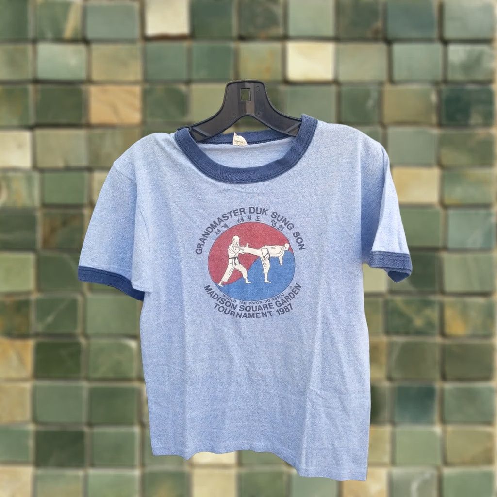 Vintage VINTAGE Screen Stars Madison Square New York City Shirt Ringer Graphic Tee Unisex S White 1980s Mens Womens Boys Girls Size US S / EU 44-46 / 1 - 1 Thumbnail