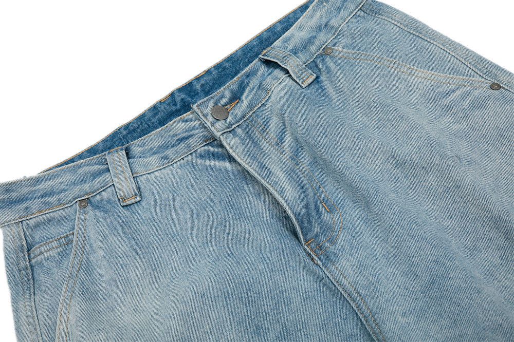 Vintage Punk washed men's distressed straight-leg work jeans Size US 32 / EU 48 - 3 Thumbnail