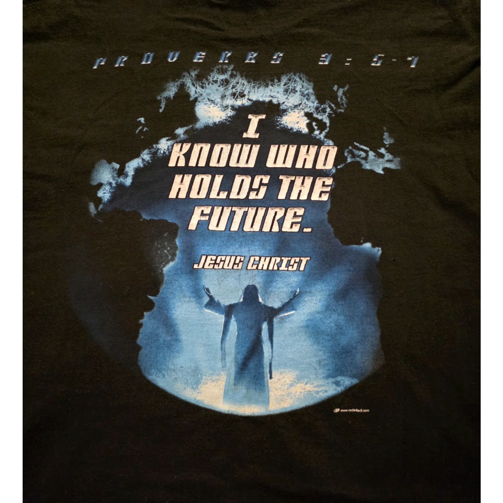 Delta VINTAGE 90s Delta I Know Who Holds The Future Jesus Tee T Shirt Black Mens XL Size US XL / EU 56 / 4 - 2 Thumbnail