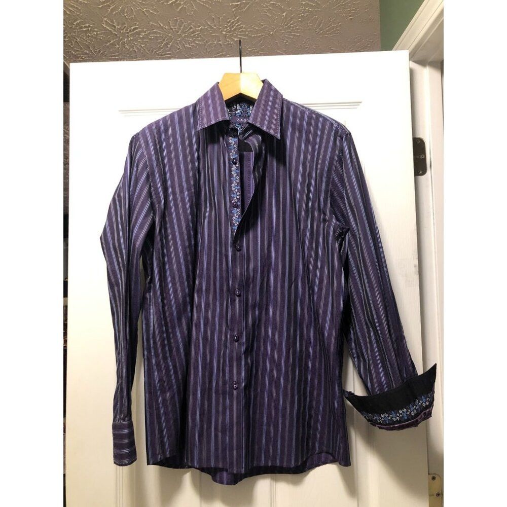 ZAGIRI zagiri men's purple 100%cotton casual shirt size: M Size US M / EU 48-50 / 2 - 1 Thumbnail