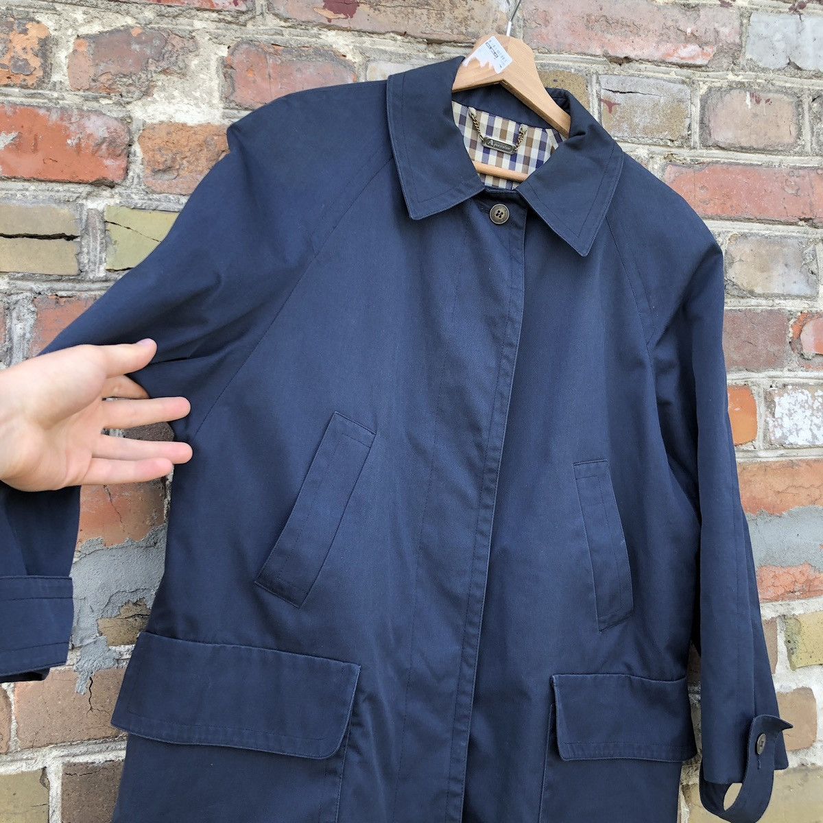 Aquascutum Vintage Aquascutum Coat Jacket Trench Checkered Size L / US 10 / IT 46 - 6 Thumbnail