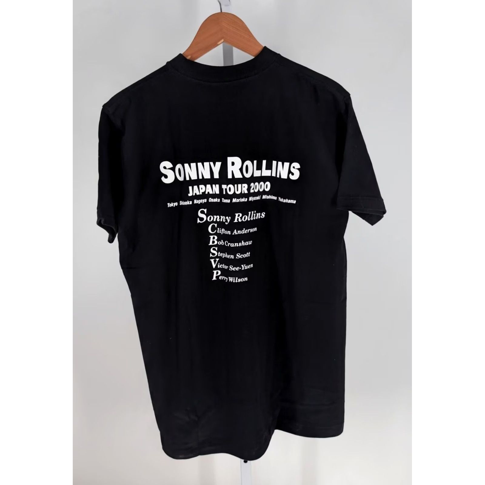 Sony VINTAGE Sonny Rollins Japan Tour Concert Shirt Jazz Saxophone Black XL NOS Unisex Shirt 1990s Size US XL / EU 56 / 4 - 3 Thumbnail