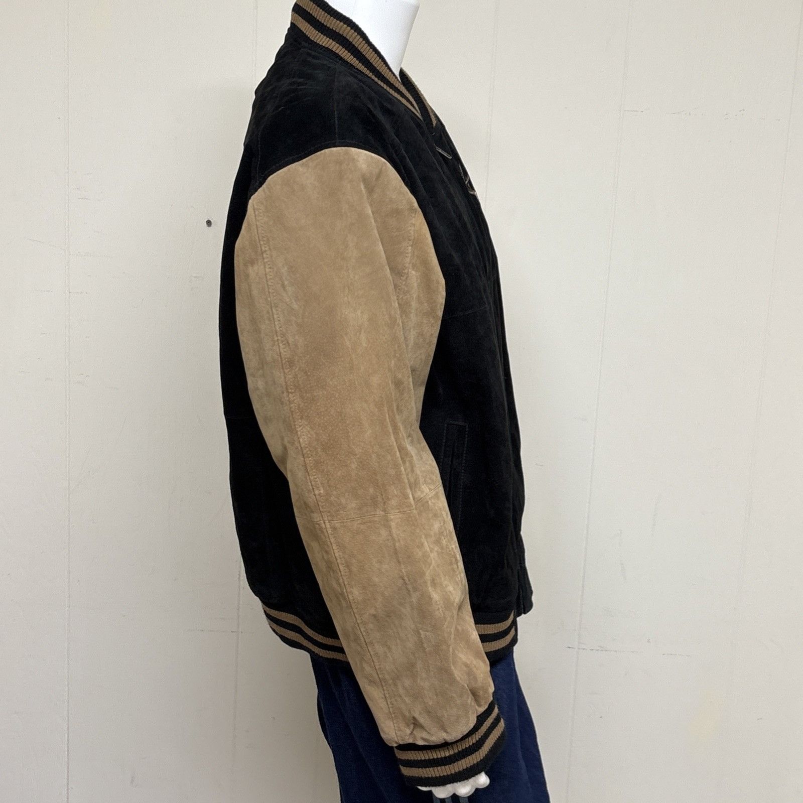 Other Vintage Leather Jacket Mens XXL Embroidered Varsity Pig Sued Size US XXL / EU 58 / 5 - 5 Thumbnail