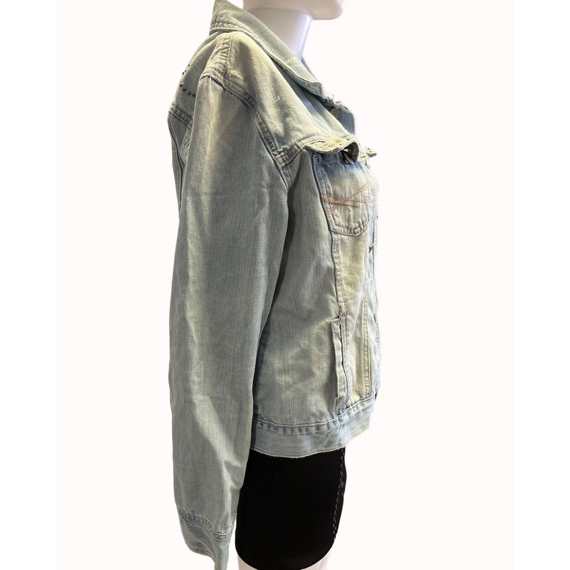 Aeropostale Aeropostale Women's Jean Denim Distressed Jacket Size XL SKU Size XL / US 12-14 / IT 48-50 - 2 Thumbnail