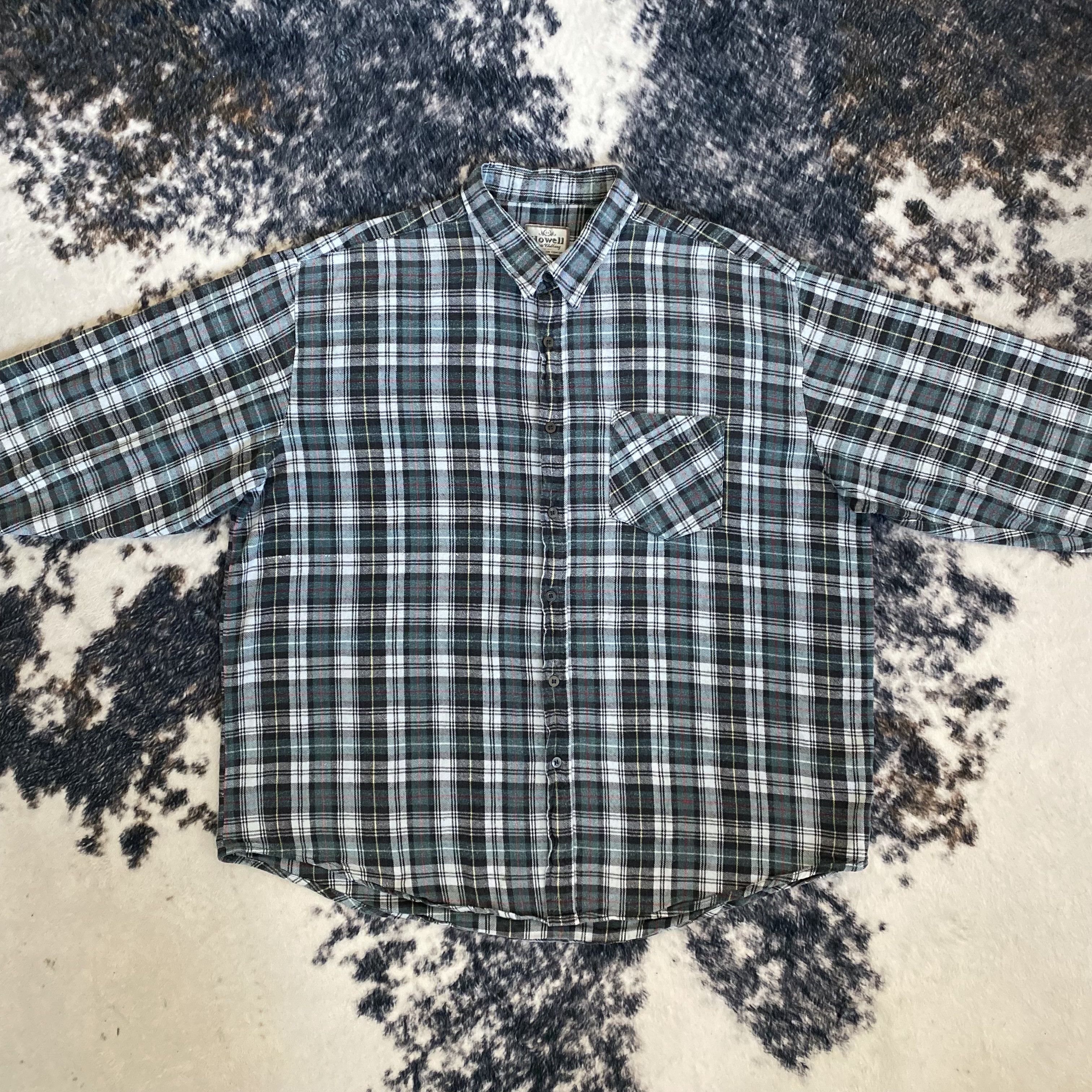 Vintage Vintage Green Plaid Botton Up Flannel Size US XXL / EU 58 / 5 - 2 Thumbnail
