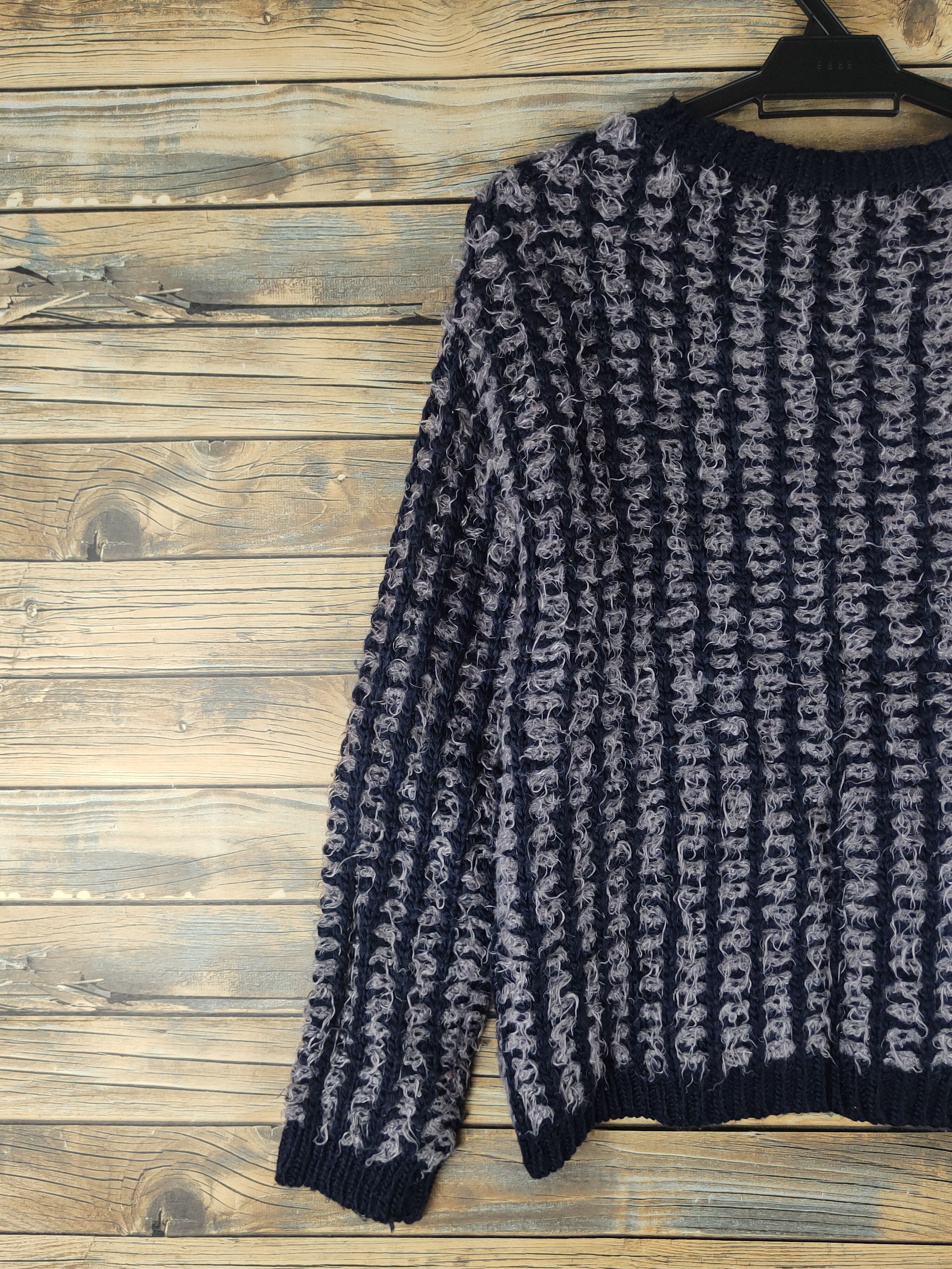 Ciaopanic DL Ciaopanic Navy Fur Mohair Knitwear #46-519 Size M / US 6-8 / IT 42-44 - 8 Thumbnail