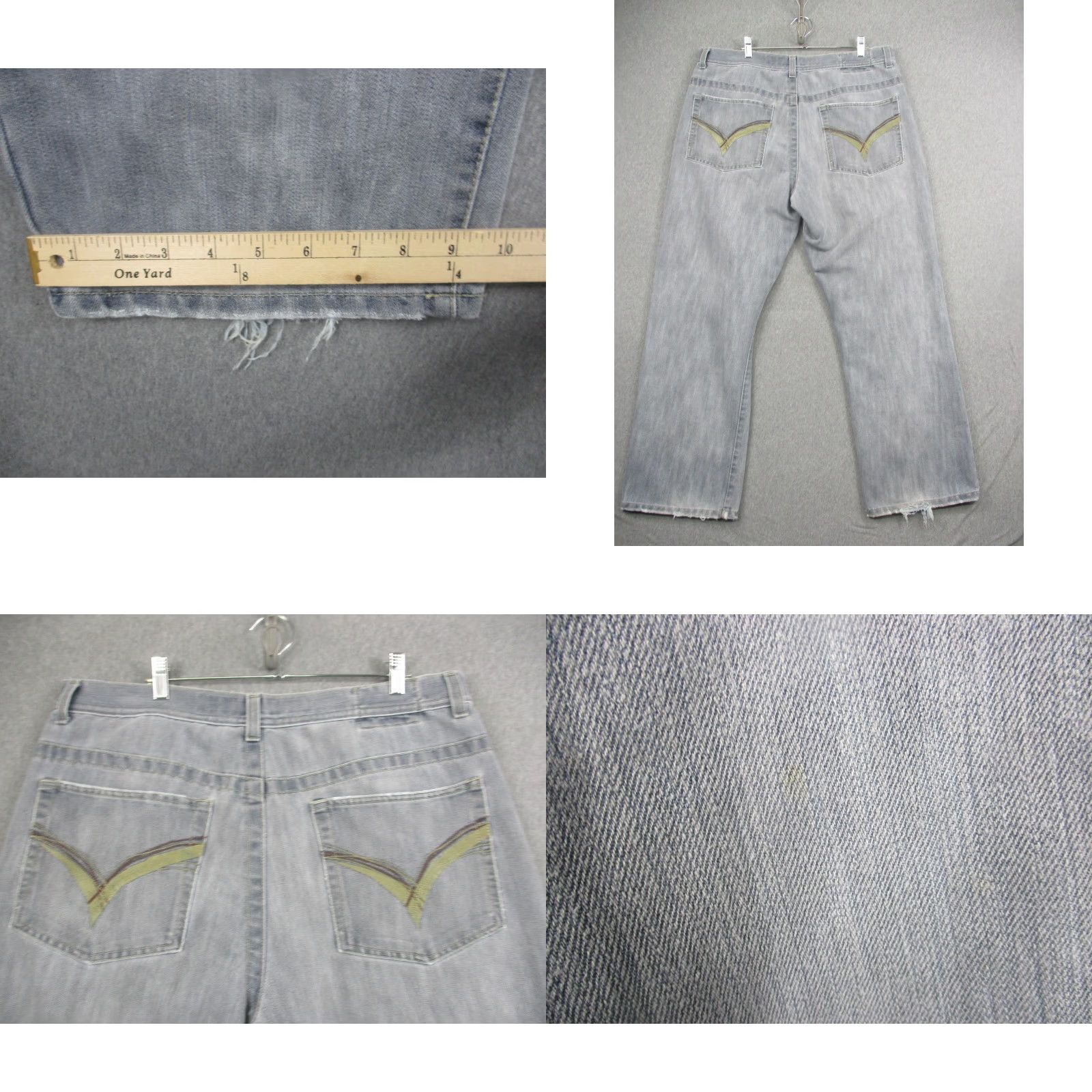 Jordan Craig Jordan Craig Jeans Mens 40x32 Gray Loose Fit Light Wash Denim Straight Leg Size US 40 / EU 56 - 8 Thumbnail