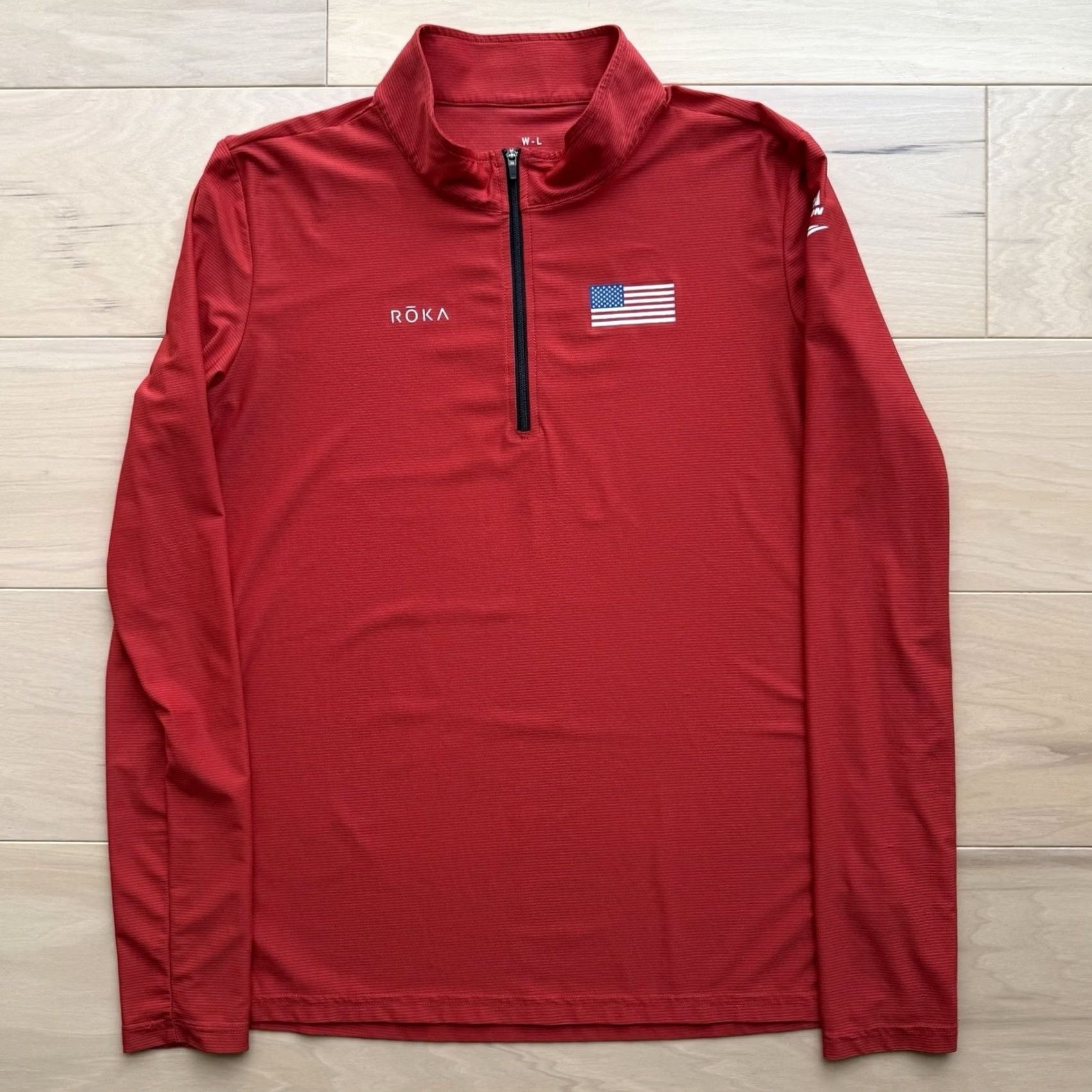 Vintage Roka 1/4 Zip Pullover Women's Large Red Lightweight USA Triathlon Sportswear Jacket Size L / US 10 / IT 46 - 2 Thumbnail