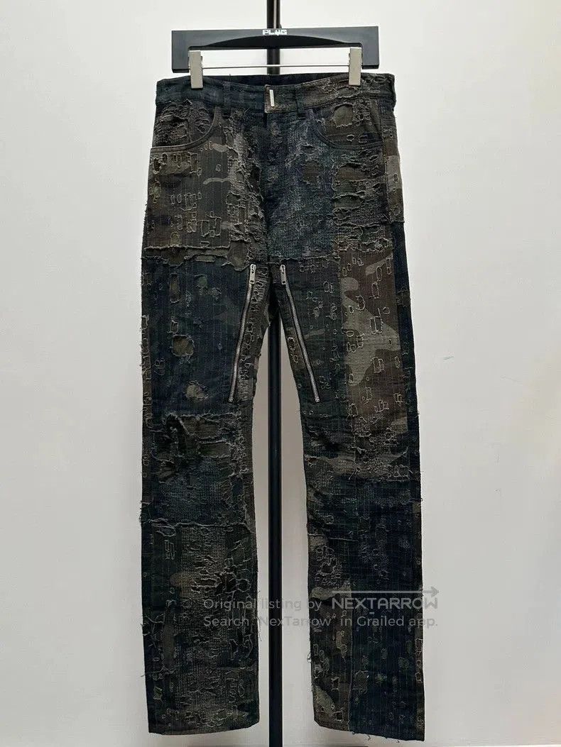 Givenchy Givenchy Black Green Distressed Denim Jeans . Size US 32 / EU 48 - 1 Thumbnail