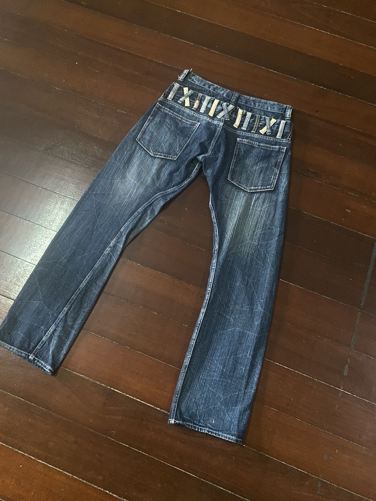 Japanese Brand FIRE DOMINATE HANDCRAFT DOUBLE WAIST FLARE JEANS HONEY COMB Size US 33 - 12 Thumbnail