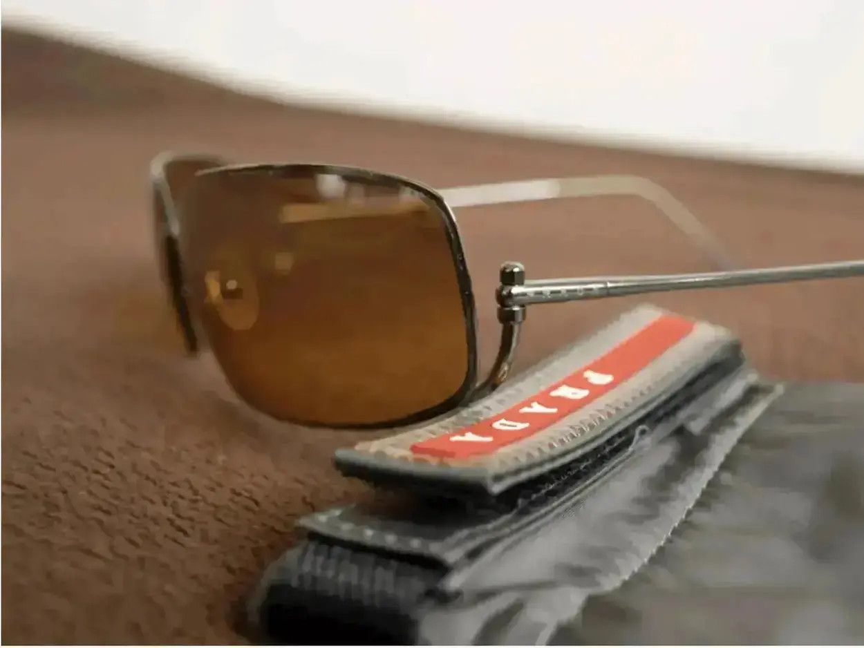 Prada PRADA Sunglasses Rimless Sport Metal Frame Shield Mask MA247 Size ONE SIZE - 1 Thumbnail