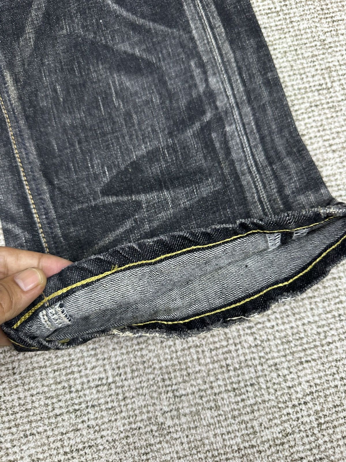 Edwin Vintage Edwin 503 Blue Trip Black Denim 33x34 D775 Size US 33 - 15 Thumbnail