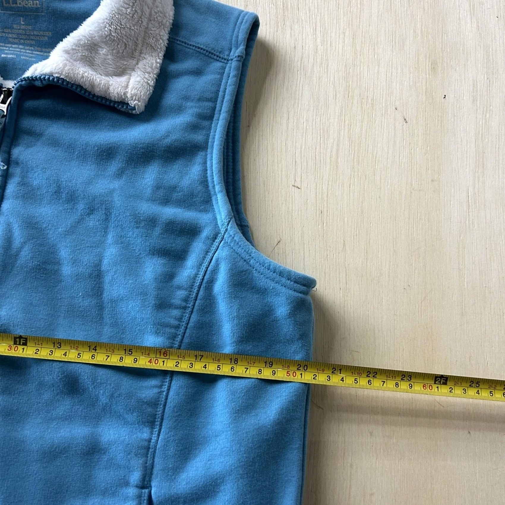 Vintage L.L. Bean Vest Womens Large Blue Fleece Full Zip Sherpa Collar Pockets Warm Size L / US 10 / IT 46 - 6 Thumbnail