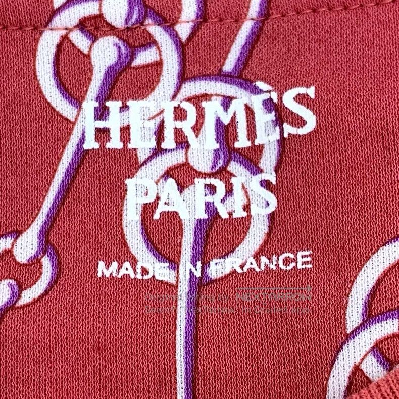 Hermes Hermes Red buckle printed full-print cotton round neck sho Size XS / US 0-2 / IT 36-38 - 5 Thumbnail