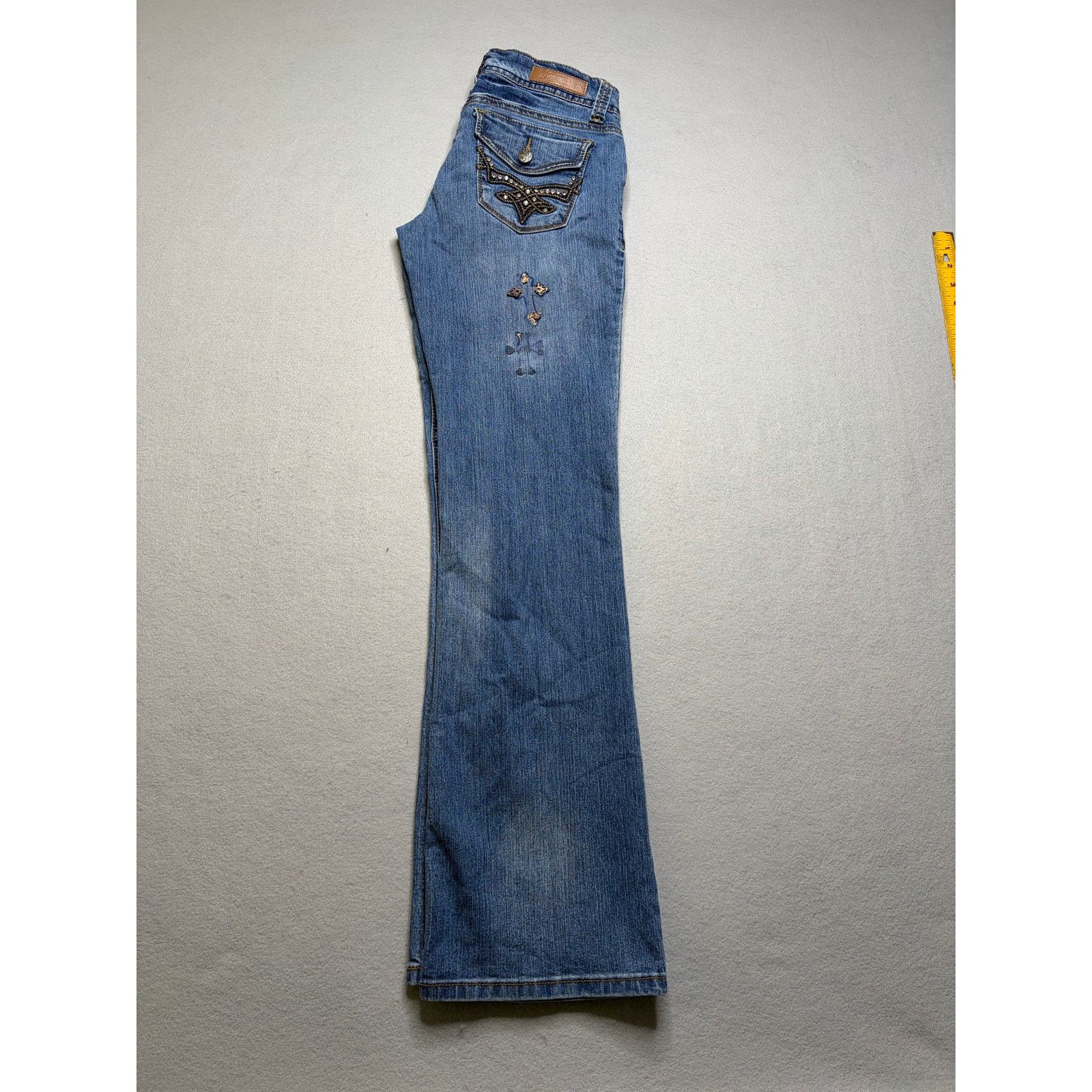 Southpole Southpole Women’s Distressed Flare Jeans Denim Y2K 28x31 Size 28" / US 6 / IT 42 - 13 Thumbnail